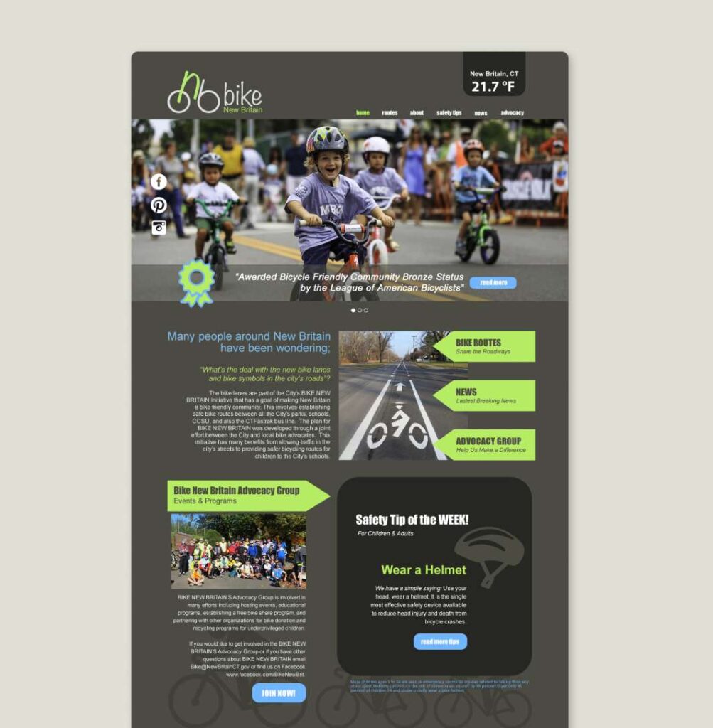 Bike NB website mockup