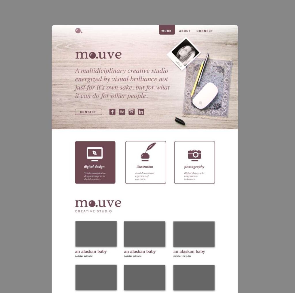 Mauve Studio website mockup
