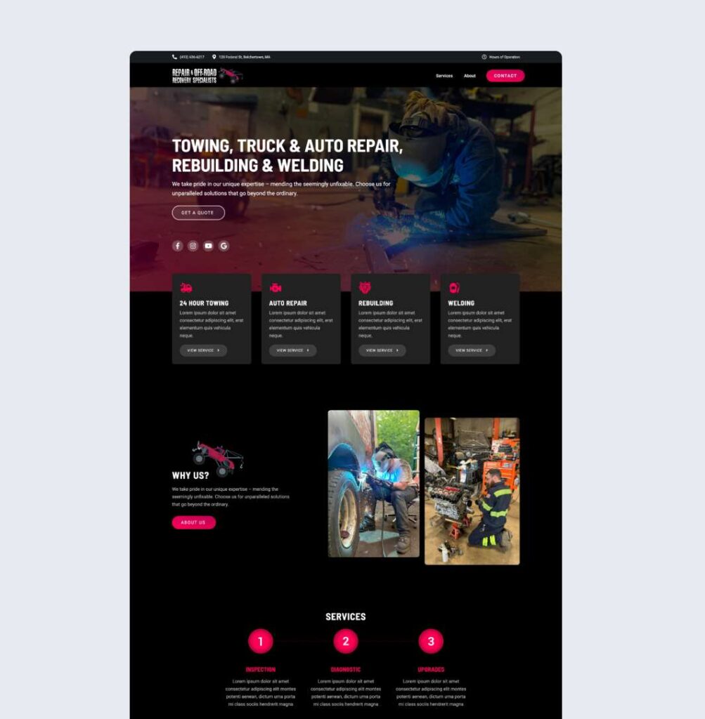 Repair and Off-Road Recovery Specialists home page