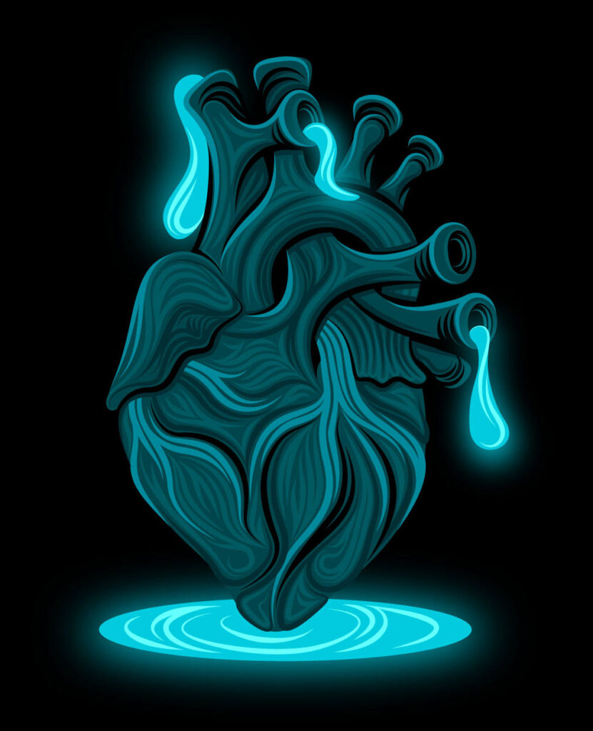 cold icy heart illustration
