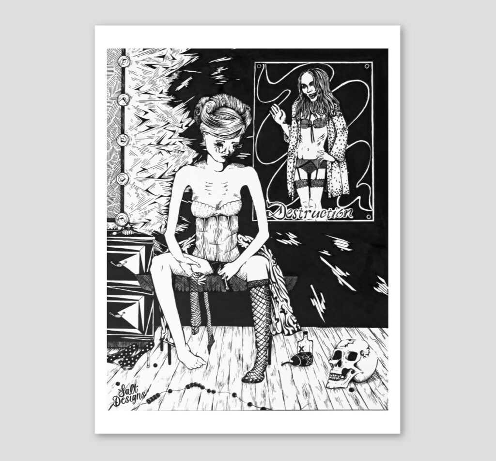 looking at destruction illustration
