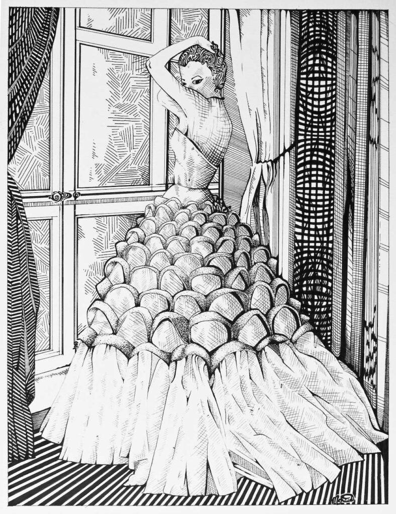 lady in wedding dress illustration